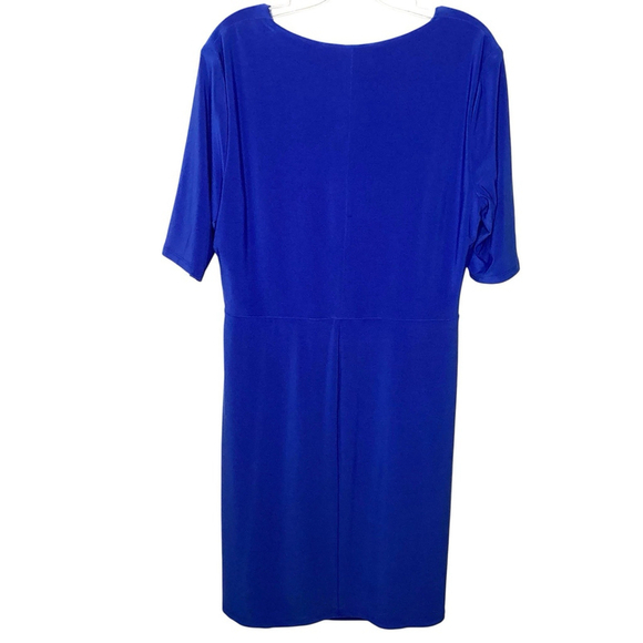 Lauren Ralph Lauren Dress Sz 16 Blue Faux Wrap Business Night Out Date Lined EUC - Picture 5 of 8